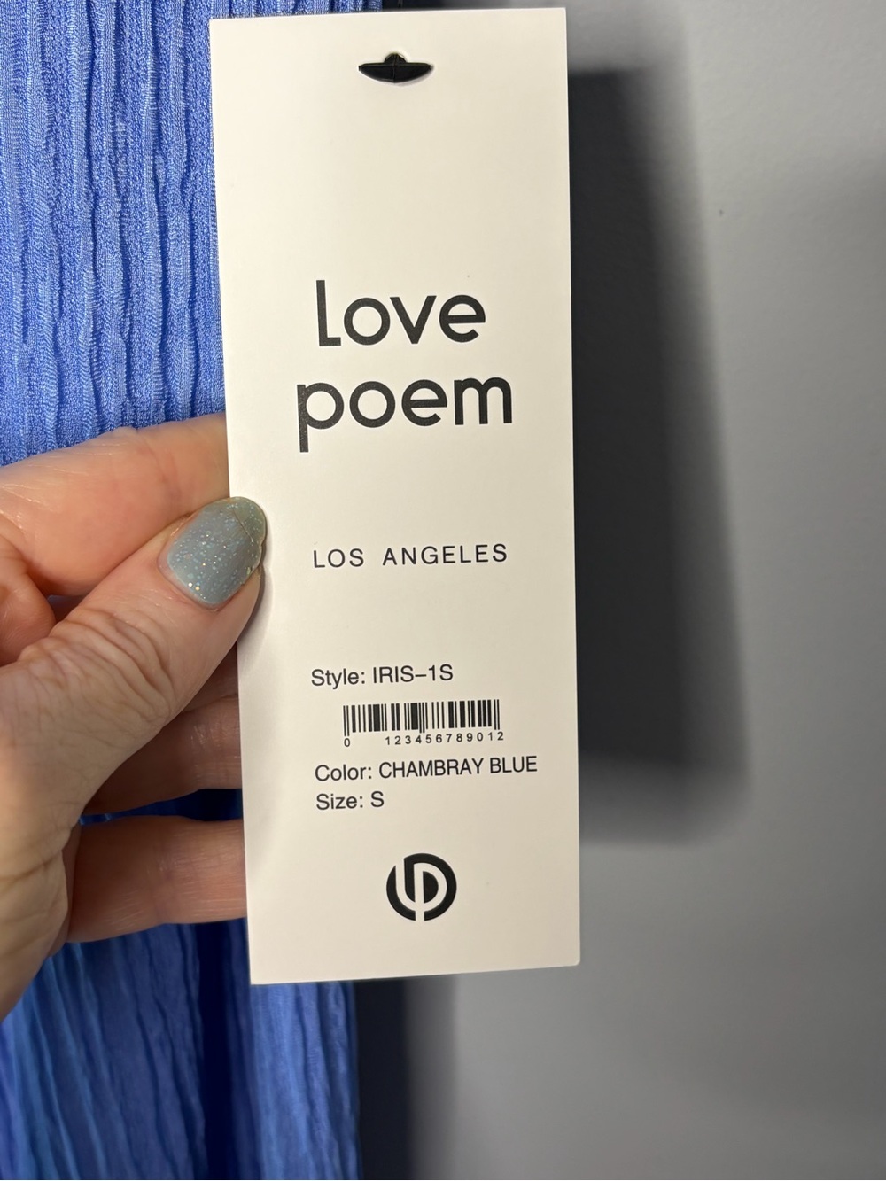 NWT Love Poem Plisse 2 Piece Set Sleeveless Crop Top Wide Leg Pants blue small - Picture 4 of 11